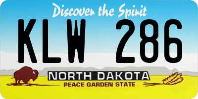 ND license plate KLW286
