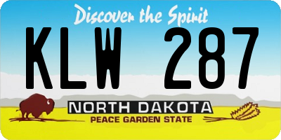 ND license plate KLW287