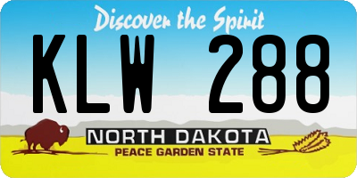 ND license plate KLW288