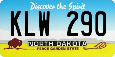ND license plate KLW290