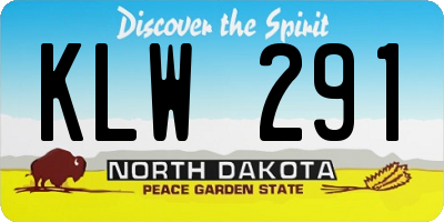 ND license plate KLW291