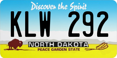 ND license plate KLW292