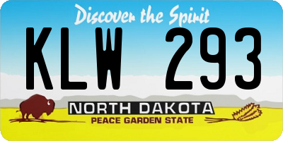 ND license plate KLW293
