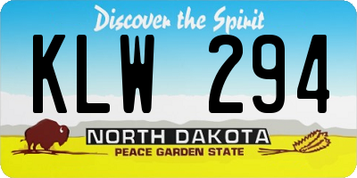 ND license plate KLW294