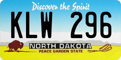ND license plate KLW296