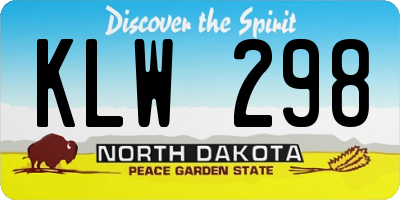 ND license plate KLW298
