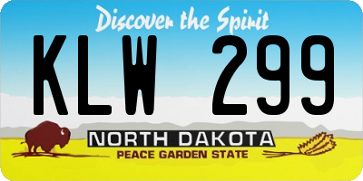 ND license plate KLW299