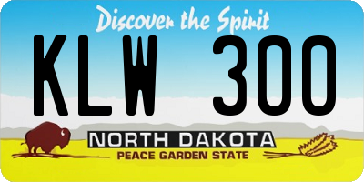ND license plate KLW300