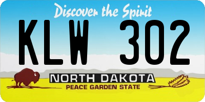 ND license plate KLW302
