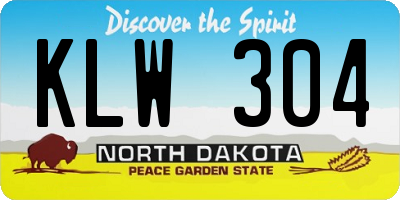 ND license plate KLW304