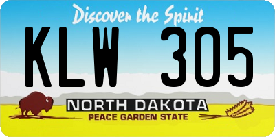 ND license plate KLW305