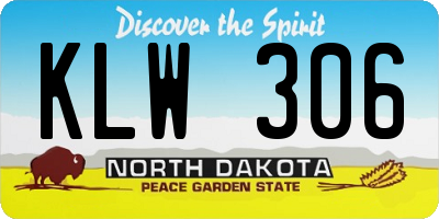 ND license plate KLW306