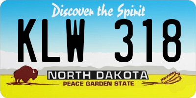 ND license plate KLW318
