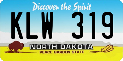 ND license plate KLW319