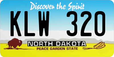 ND license plate KLW320