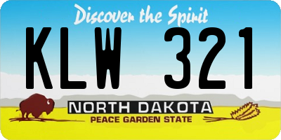 ND license plate KLW321