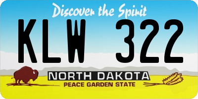 ND license plate KLW322