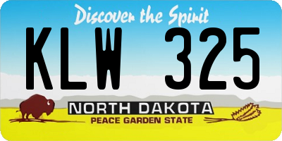 ND license plate KLW325