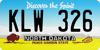 ND license plate KLW326