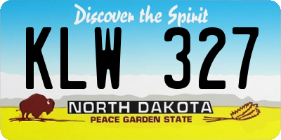 ND license plate KLW327