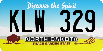 ND license plate KLW329