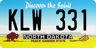 ND license plate KLW331