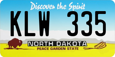 ND license plate KLW335