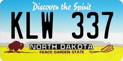 ND license plate KLW337
