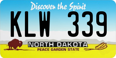 ND license plate KLW339