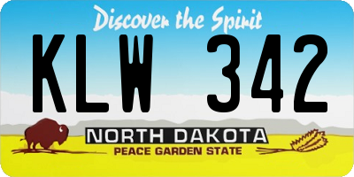 ND license plate KLW342
