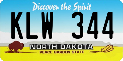 ND license plate KLW344