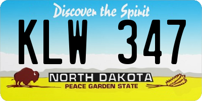 ND license plate KLW347