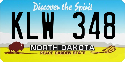 ND license plate KLW348