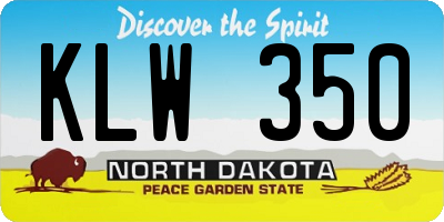 ND license plate KLW350