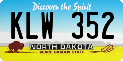 ND license plate KLW352