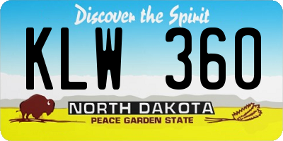 ND license plate KLW360