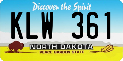 ND license plate KLW361