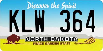 ND license plate KLW364