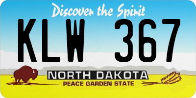 ND license plate KLW367