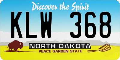 ND license plate KLW368