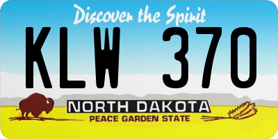 ND license plate KLW370