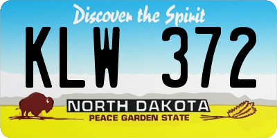 ND license plate KLW372