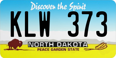 ND license plate KLW373
