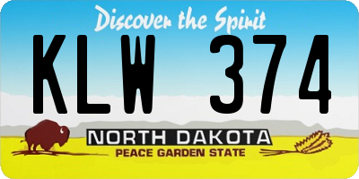 ND license plate KLW374