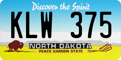 ND license plate KLW375