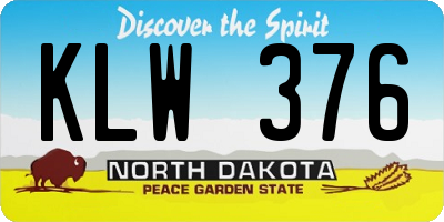ND license plate KLW376