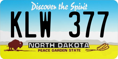 ND license plate KLW377