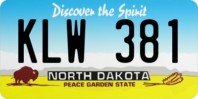 ND license plate KLW381