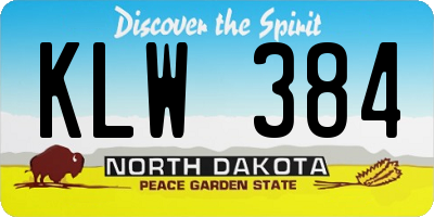 ND license plate KLW384