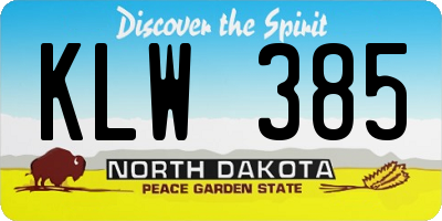 ND license plate KLW385